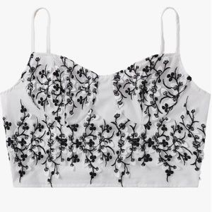 Lace Sequin Crop Top